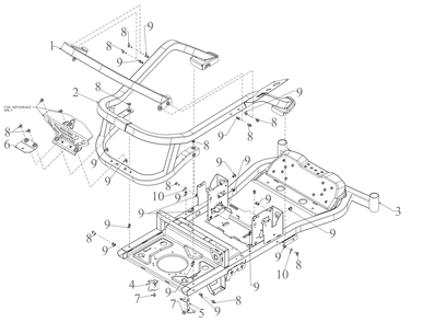 Frame Diagram and Parts List for ZT2-54KW (17RIEACI010)(2019) Cub Cadet Lawn Tractor